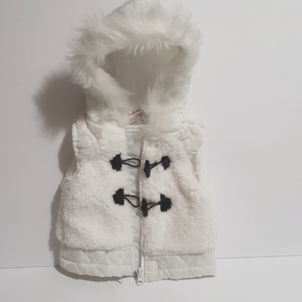 Little Lass Baby Girl Zip Up Winter Vest Size 3-6 Months like new|